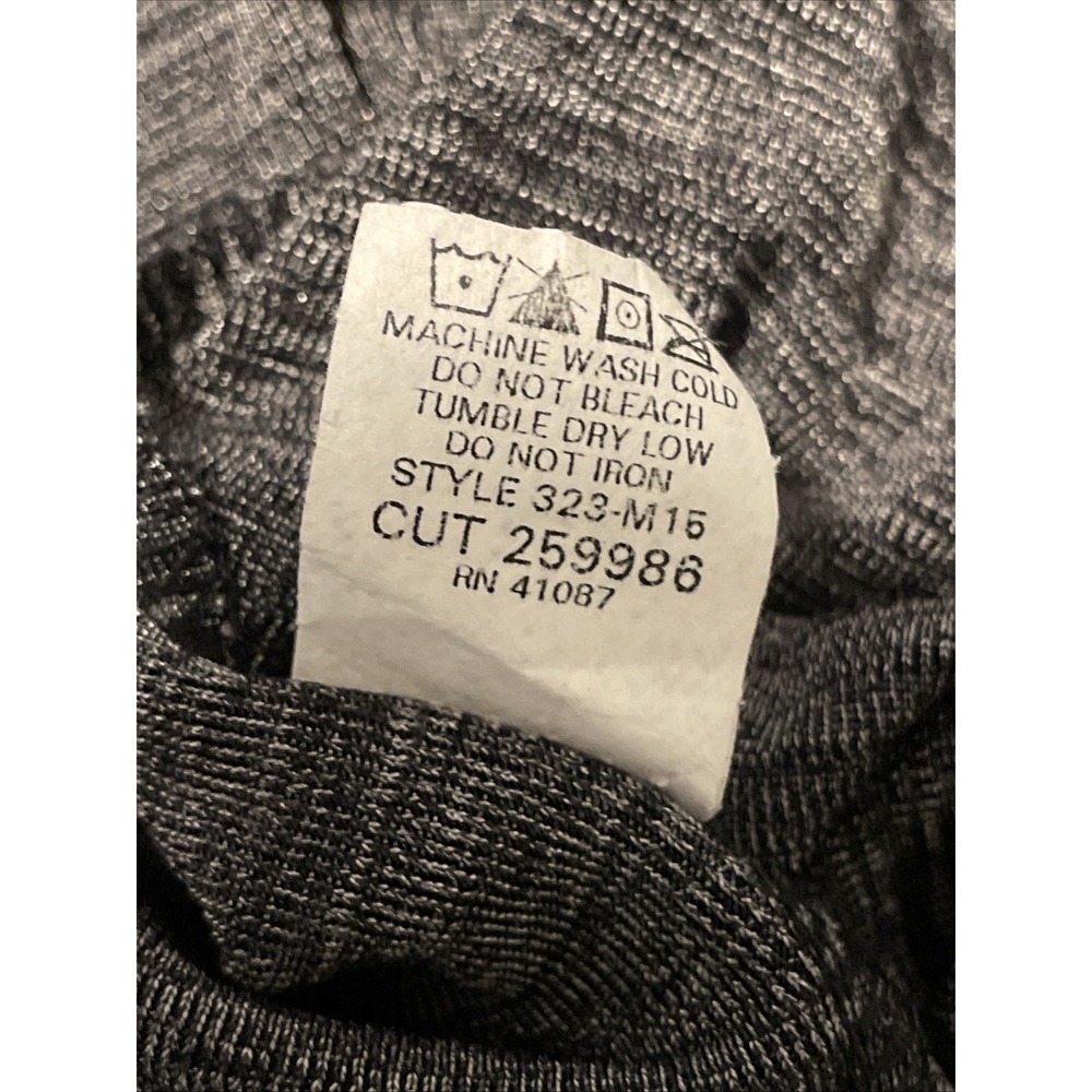 Briggs New York Large Gray Paisley Blouse Stretch V Neck Ruched Top - Picture 9 of 9